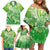 Polynesia Sea Turtle Family Matching Off Shoulder Short Dress and Hawaiian Shirt Happy Valentine Day Polynesian - Green LT14 - Polynesian Pride