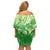 Polynesia Sea Turtle Family Matching Off Shoulder Short Dress and Hawaiian Shirt Happy Valentine Day Polynesian - Green LT14 - Polynesian Pride