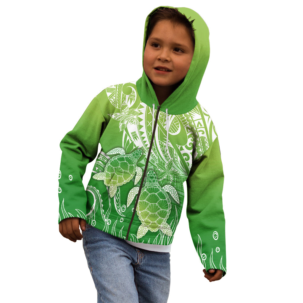 Polynesia Sea Turtle Kid Hoodie Happy Valentine Day Polynesian - Green LT14 - Polynesian Pride