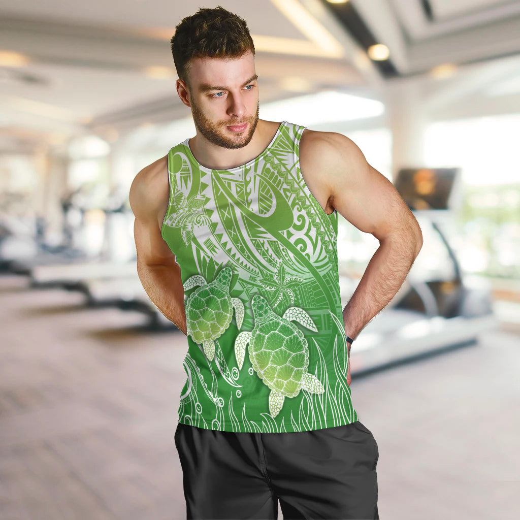 Polynesia Sea Turtle Men Tank Top Happy Valentine Day Polynesian - Green LT14 Green - Polynesian Pride