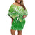 Polynesia Sea Turtle Off Shoulder Short Dress Happy Valentine Day Polynesian - Green LT14 Women Green - Polynesian Pride