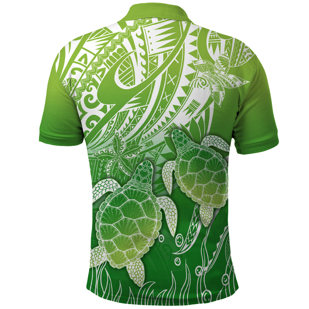 Polynesia Sea Turtle Polo Shirt Happy Valentine Day Polynesian - Green LT14 - Polynesian Pride
