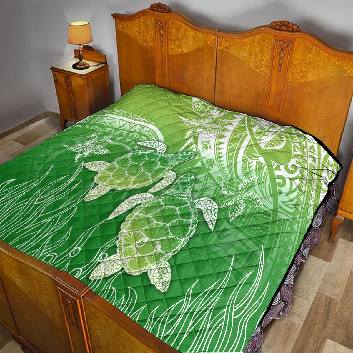 Polynesia Sea Turtle Quilt Happy Valentine Day Polynesian - Green LT14 - Polynesian Pride