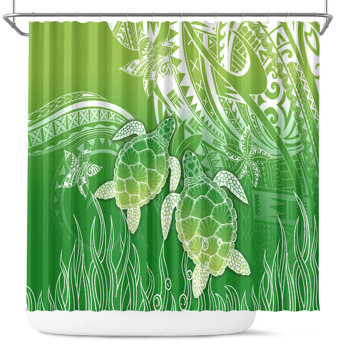 Polynesia Sea Turtle Shower Curtain Happy Valentine Day Polynesian - Green LT14 Green - Polynesian Pride