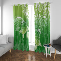 Polynesia Sea Turtle Window Curtain Happy Valentine Day Polynesian - Green LT14 With Grommets Green - Polynesian Pride
