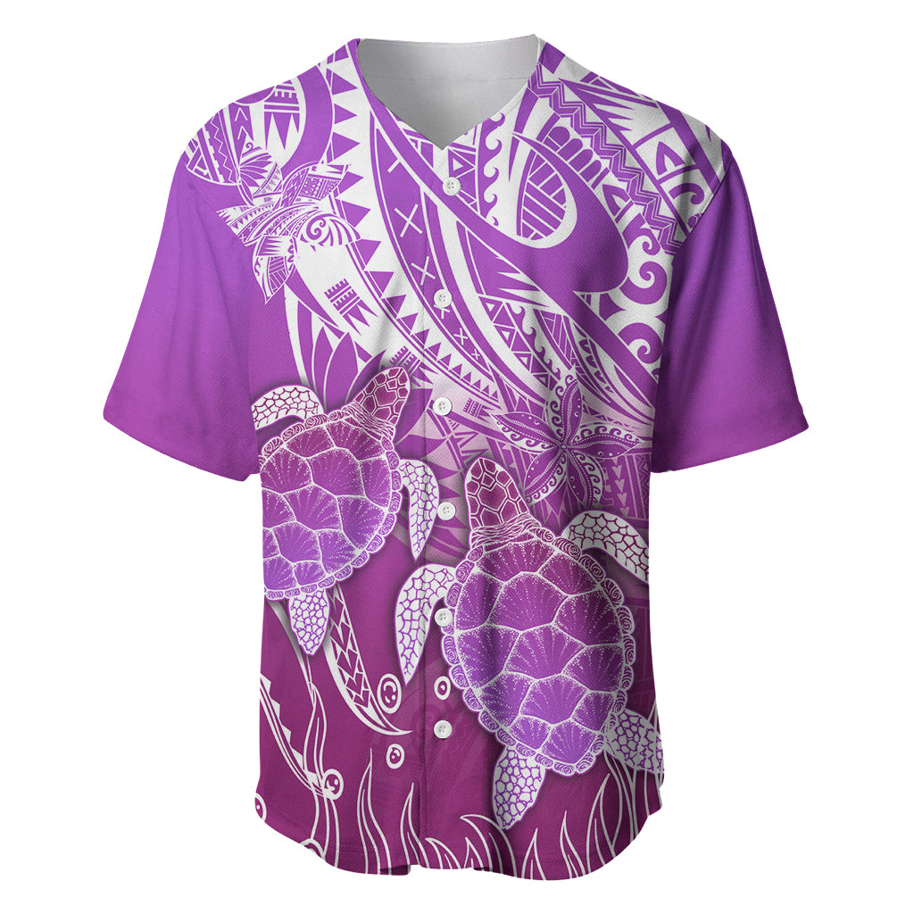 Polynesia Valentine Day Baseball Jersey Polynesian Sea Turtle Purple Version LT14 Purple - Polynesian Pride