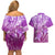 Polynesia Valentine Day Couples Matching Off Shoulder Short Dress and Hawaiian Shirt Polynesian Sea Turtle Purple Version LT14 - Polynesian Pride