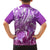 Polynesia Valentine Day Family Matching Off Shoulder Long Sleeve Dress and Hawaiian Shirt Polynesian Sea Turtle Purple Version LT14 - Polynesian Pride