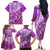 Polynesia Valentine Day Family Matching Off Shoulder Long Sleeve Dress and Hawaiian Shirt Polynesian Sea Turtle Purple Version LT14 - Polynesian Pride