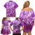 Polynesia Valentine Day Family Matching Off Shoulder Short Dress and Hawaiian Shirt Polynesian Sea Turtle Purple Version LT14 - Polynesian Pride