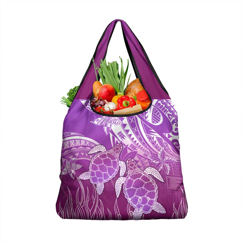 Polynesia Valentine Day Grocery Bag Polynesian Sea Turtle Purple Version LT14 1-pack One Size Purple - Polynesian Pride