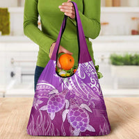 Polynesia Valentine Day Grocery Bag Polynesian Sea Turtle Purple Version LT14 - Polynesian Pride