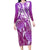 Polynesia Valentine Day Long Sleeve Bodycon Dress Polynesian Sea Turtle Purple Version LT14 Long Dress Purple - Polynesian Pride