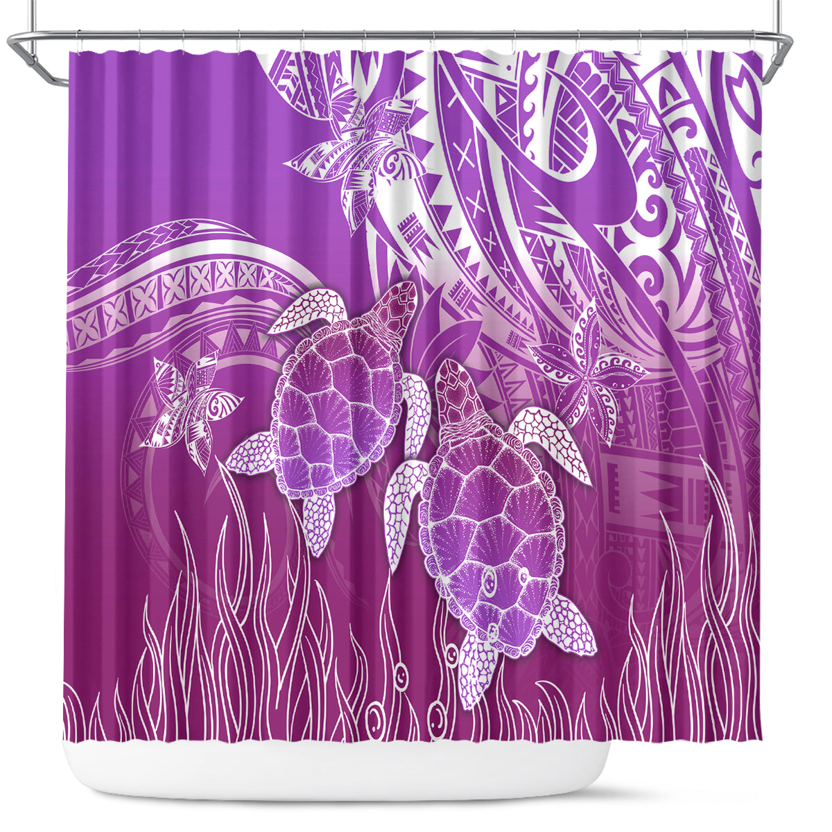 Polynesia Valentine Day Shower Curtain Polynesian Sea Turtle Purple Version LT14 Purple - Polynesian Pride