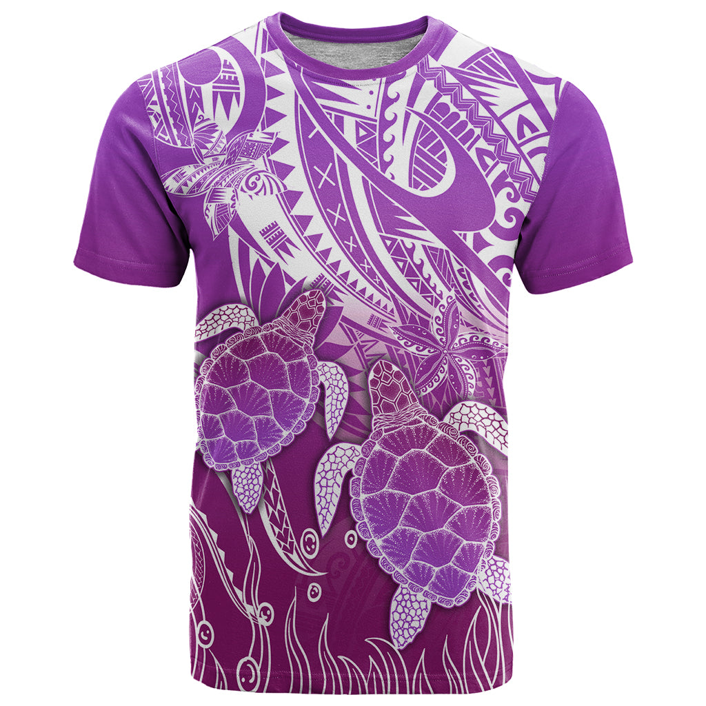 Polynesia Valentine Day T Shirt Polynesian Sea Turtle Purple Version LT14 Purple - Polynesian Pride