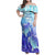 Polynesia Valentine Day Family Matching Off Shoulder Maxi Dress and Hawaiian Shirt Polynesian Sea Turtle Turquoise Version LT14 Mom's Dress Turquoise - Polynesian Pride