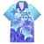 Polynesia Valentine Day Family Matching Off Shoulder Short Dress and Hawaiian Shirt Polynesian Sea Turtle Turquoise Version LT14 Dad's Shirt - Short Sleeve Turquoise - Polynesian Pride