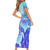 Polynesia Valentine Day Family Matching Short Sleeve Bodycon Dress and Hawaiian Shirt Polynesian Sea Turtle Turquoise Version LT14 - Polynesian Pride