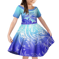 Polynesia Valentine Day Family Matching Tank Maxi Dress and Hawaiian Shirt Polynesian Sea Turtle Turquoise Version LT14 Daughter's Dress Turquoise - Polynesian Pride