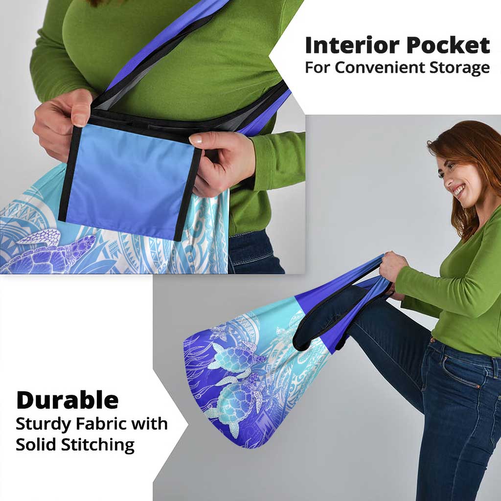 Polynesia Valentine Day Grocery Bag Polynesian Sea Turtle Turquoise Version LT14 - Polynesian Pride