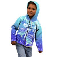 Polynesia Valentine Day Kid Hoodie Polynesian Sea Turtle Turquoise Version LT14 - Polynesian Pride