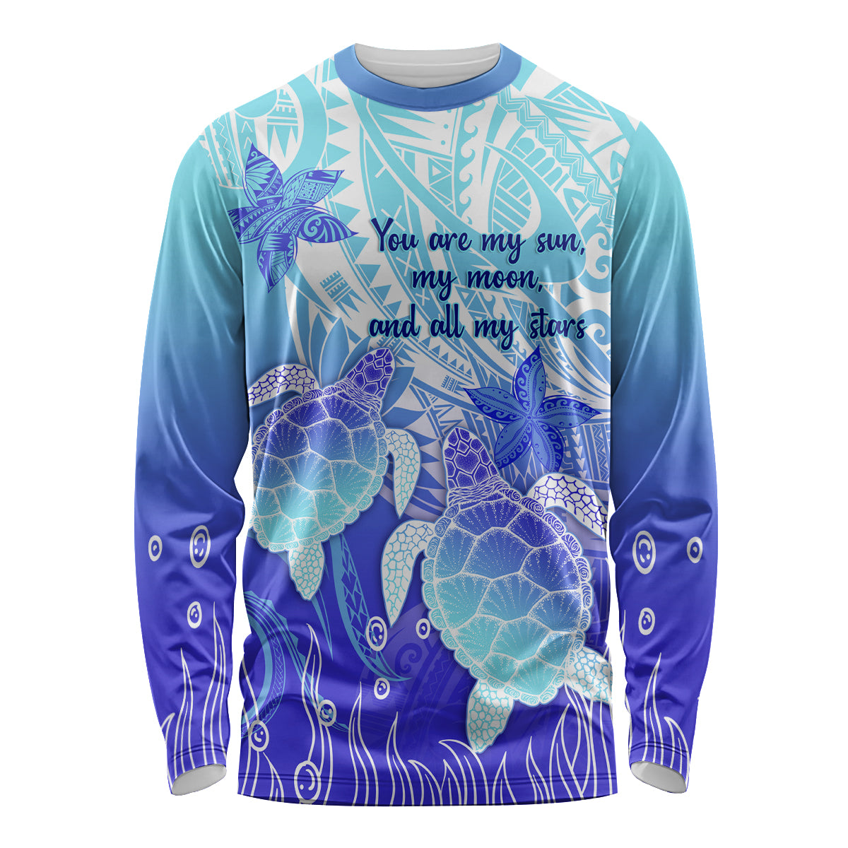 Polynesia Valentine Day Long Sleeve Shirt Polynesian Sea Turtle Turquoise Version LT14 Unisex Turquoise - Polynesian Pride