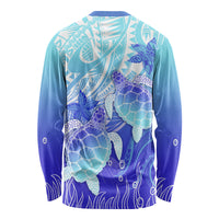 Polynesia Valentine Day Long Sleeve Shirt Polynesian Sea Turtle Turquoise Version LT14 - Polynesian Pride