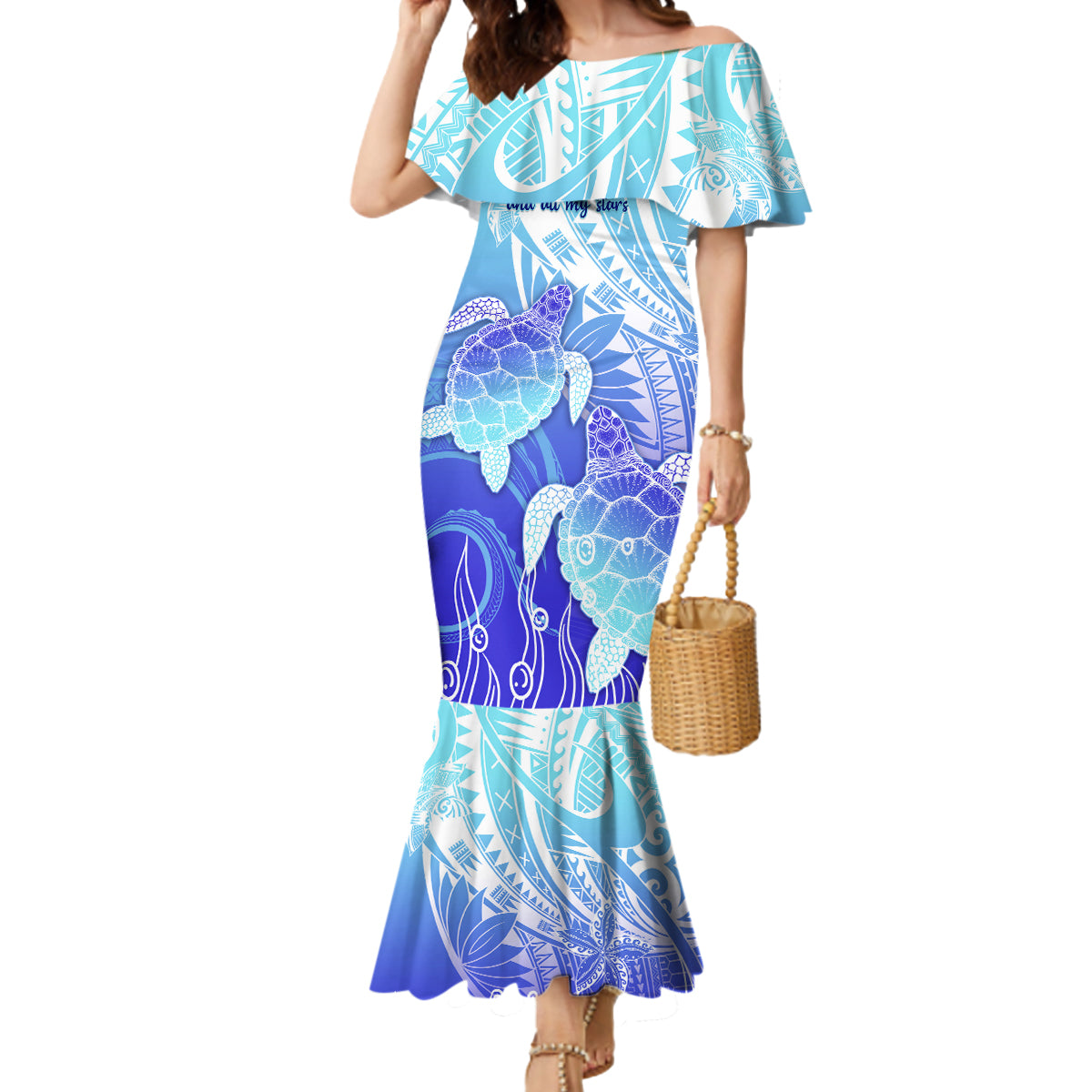 Polynesia Valentine Day Mermaid Dress Polynesian Sea Turtle Turquoise Version LT14 Women Turquoise - Polynesian Pride