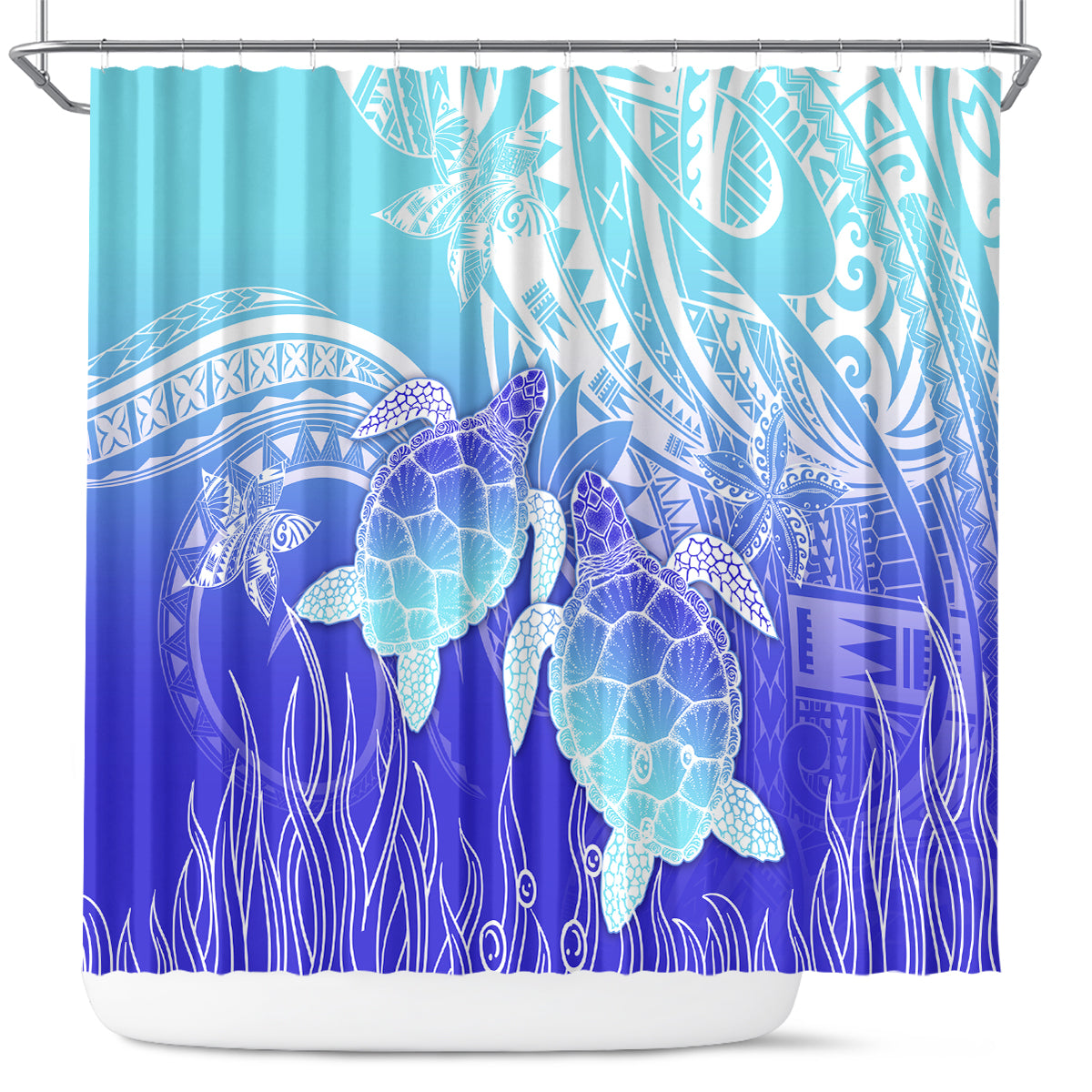 Polynesia Valentine Day Shower Curtain Polynesian Sea Turtle Turquoise Version LT14 Turquoise - Polynesian Pride