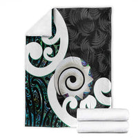 Aotearoa Koru Blanket Cyan Maori Paua Shell Mix Silver Fern LT14 - Polynesian Pride