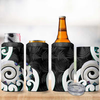 Aotearoa Koru 4 in 1 Can Cooler Tumbler Cyan Maori Paua Shell Mix Silver Fern LT14 - Polynesian Pride