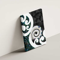 Aotearoa Koru Canvas Wall Art Cyan Maori Paua Shell Mix Silver Fern LT14 - Polynesian Pride
