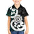 Aotearoa Koru Family Matching Off Shoulder Short Dress and Hawaiian Shirt Cyan Maori Paua Shell Mix Silver Fern