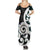 Aotearoa Koru Family Matching Summer Maxi Dress and Hawaiian Shirt Cyan Maori Paua Shell Mix Silver Fern