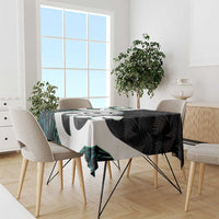 Aotearoa Koru Tablecloth Cyan Maori Paua Shell Mix Silver Fern LT14 - Polynesian Pride