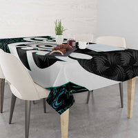 Aotearoa Koru Tablecloth Cyan Maori Paua Shell Mix Silver Fern LT14 - Polynesian Pride