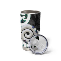 Aotearoa Koru Tumbler Cup Cyan Maori Paua Shell Mix Silver Fern LT14 - Polynesian Pride