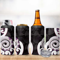 Aotearoa Koru 4 in 1 Can Cooler Tumbler Purple Maori Paua Shell Mix Silver Fern LT14 - Polynesian Pride