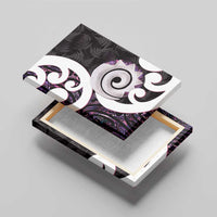 Aotearoa Koru Canvas Wall Art Purple Maori Paua Shell Mix Silver Fern LT14 - Polynesian Pride