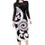 Aotearoa Koru Family Matching Long Sleeve Bodycon Dress and Hawaiian Shirt Purple Maori Paua Shell Mix Silver Fern