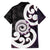 Aotearoa Koru Family Matching Off Shoulder Short Dress and Hawaiian Shirt Purple Maori Paua Shell Mix Silver Fern