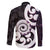 Aotearoa Koru Family Matching Off Shoulder Short Dress and Hawaiian Shirt Purple Maori Paua Shell Mix Silver Fern