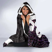 Aotearoa Koru Hooded Blanket Purple Maori Paua Shell Mix Silver Fern LT14 - Polynesian Pride