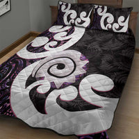 Aotearoa Koru Quilt Bed Set Purple Maori Paua Shell Mix Silver Fern LT14 - Polynesian Pride
