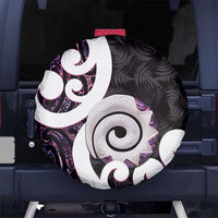 Aotearoa Koru Spare Tire Cover Purple Maori Paua Shell Mix Silver Fern LT14 - Polynesian Pride