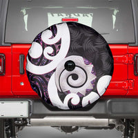 Aotearoa Koru Spare Tire Cover Purple Maori Paua Shell Mix Silver Fern LT14 - Polynesian Pride