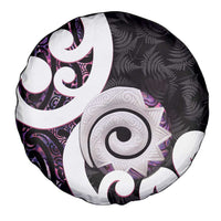 Aotearoa Koru Spare Tire Cover Purple Maori Paua Shell Mix Silver Fern LT14 - Polynesian Pride