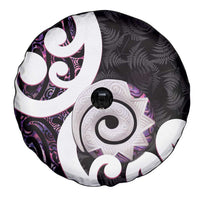 Aotearoa Koru Spare Tire Cover Purple Maori Paua Shell Mix Silver Fern LT14 - Polynesian Pride