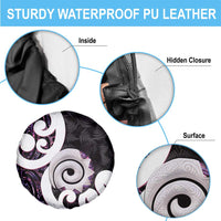 Aotearoa Koru Spare Tire Cover Purple Maori Paua Shell Mix Silver Fern LT14 - Polynesian Pride