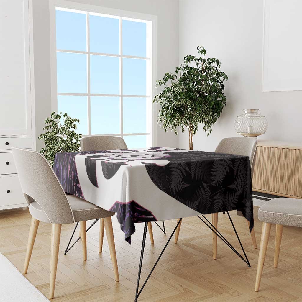 Aotearoa Koru Tablecloth Purple Maori Paua Shell Mix Silver Fern LT14 - Polynesian Pride